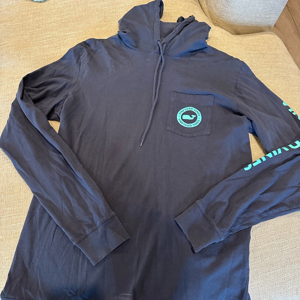 Vineyard Vines Navy Hoodie with Logo
